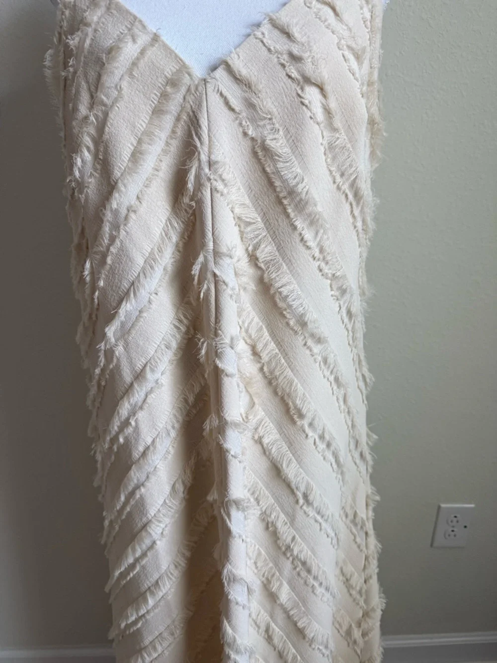 H&M Cream Textured Maxi Slip Dress - Picture 8 of 11